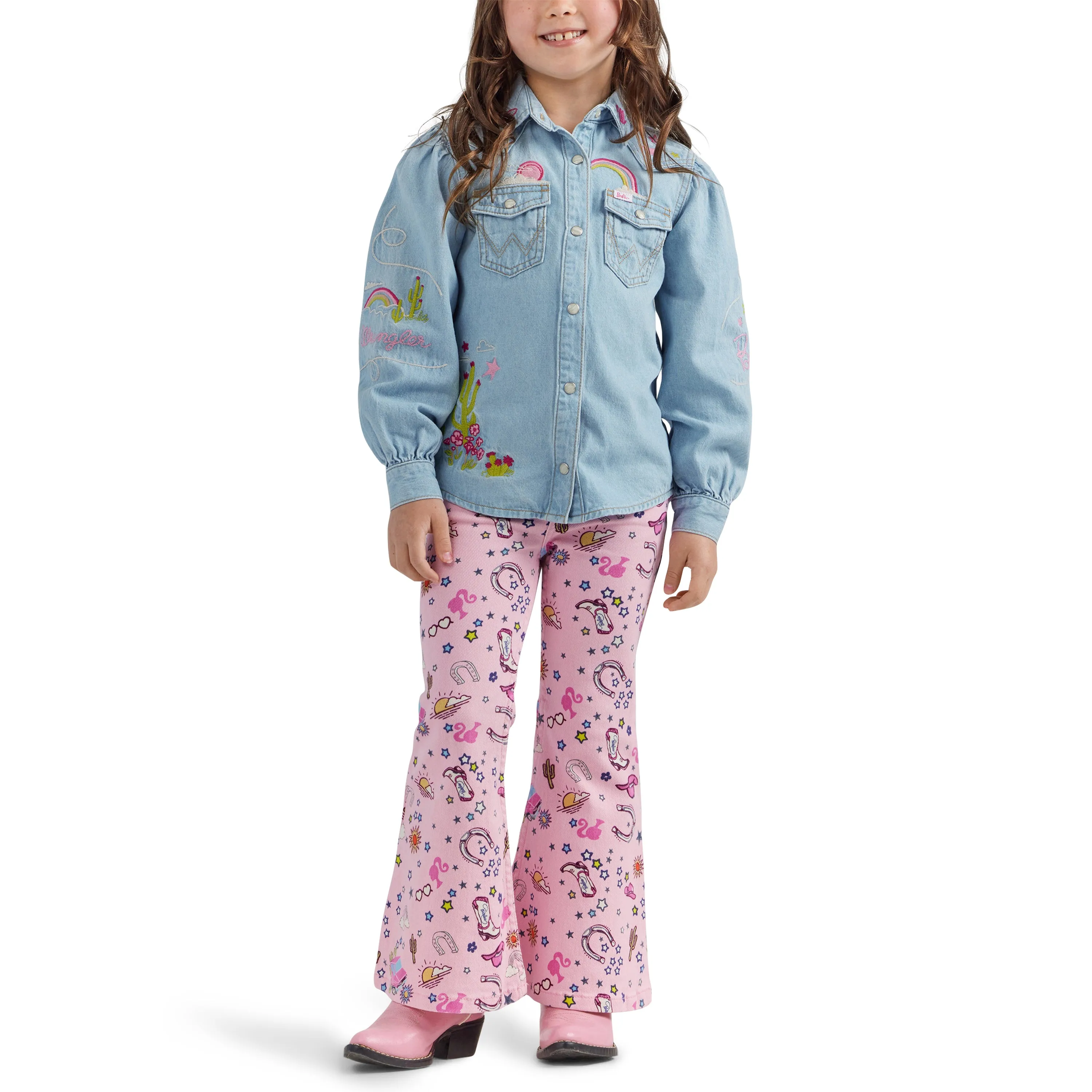 112344859 Girl's Barbie Trumpet Flare Jean by Wrangler