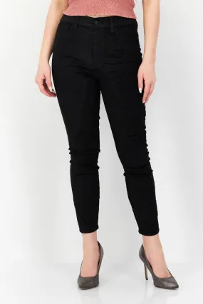 7 For All Mankind - Metallic Velvet Ankle Skinny High Rise Jean