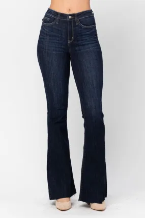 82343 Dark Raw Hem Flare