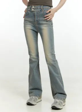 Anna Double Button Bootcut Jeans CG401