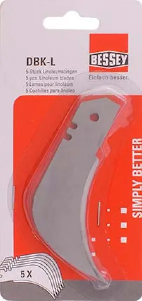 BESSEY LINOLEUM BLADES FOR BS DBKPH FOLDINF & UTILITY KNIFE 5PIECE