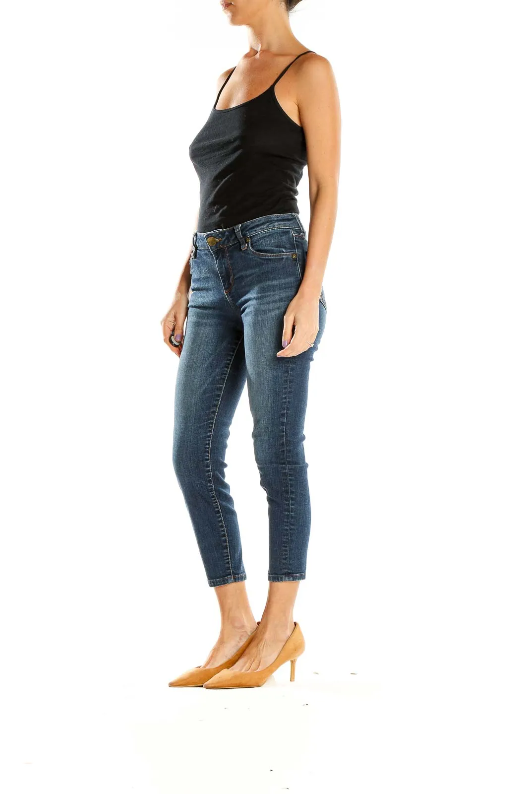 Blue Cropped Skinny Jeans