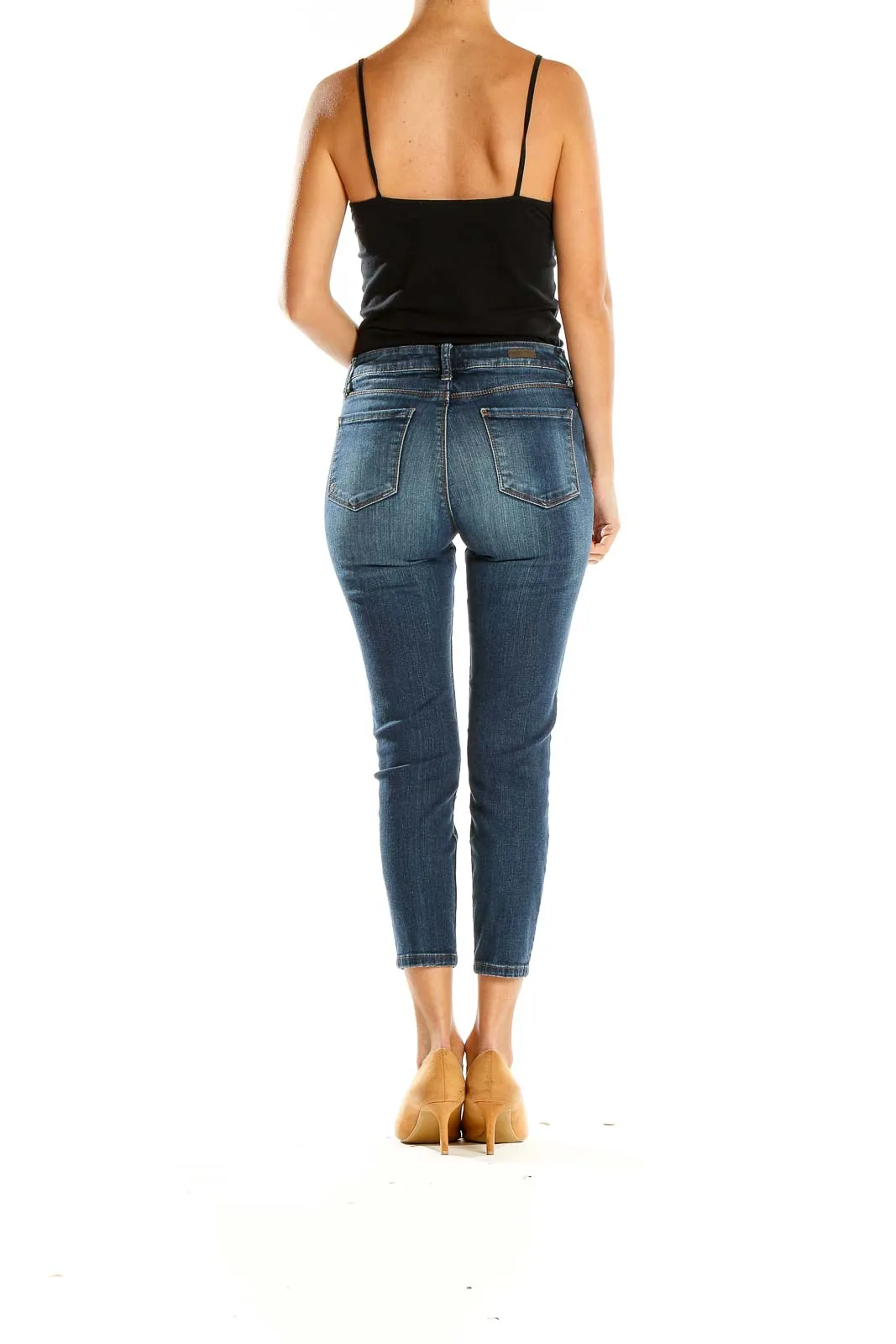 Blue Cropped Skinny Jeans