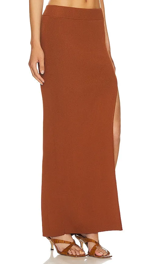 Camila Coelho Delaine Maxi Skirt in Brown