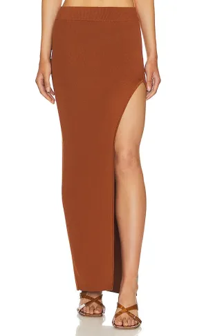 Camila Coelho Delaine Maxi Skirt in Brown