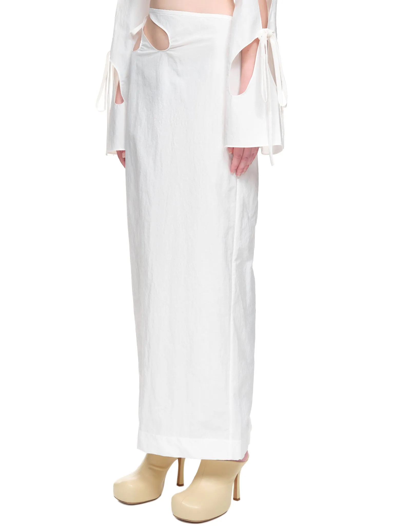 Dual Anglaise Cutout Skirt (RE22SK08-WHITE)