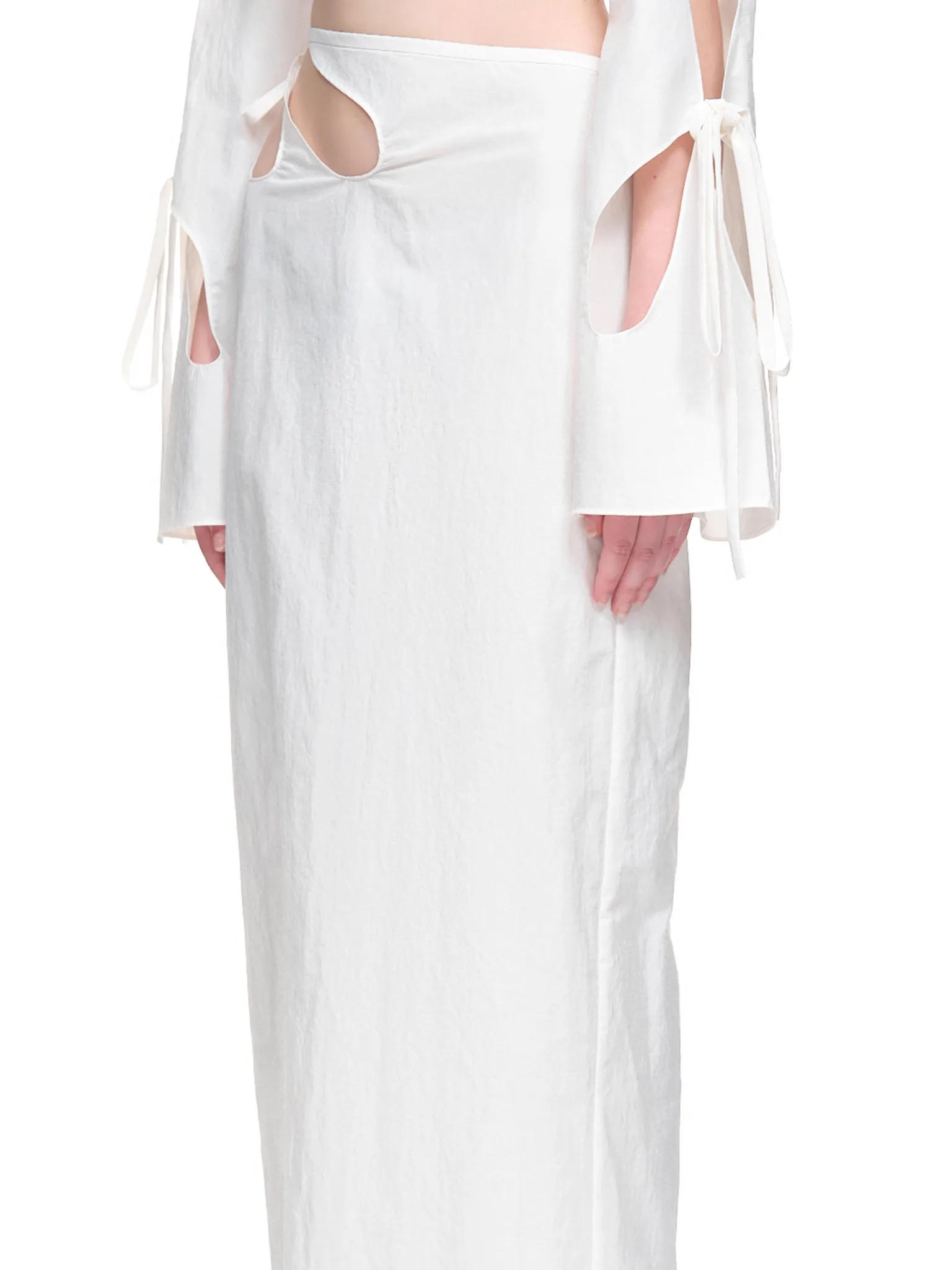 Dual Anglaise Cutout Skirt (RE22SK08-WHITE)