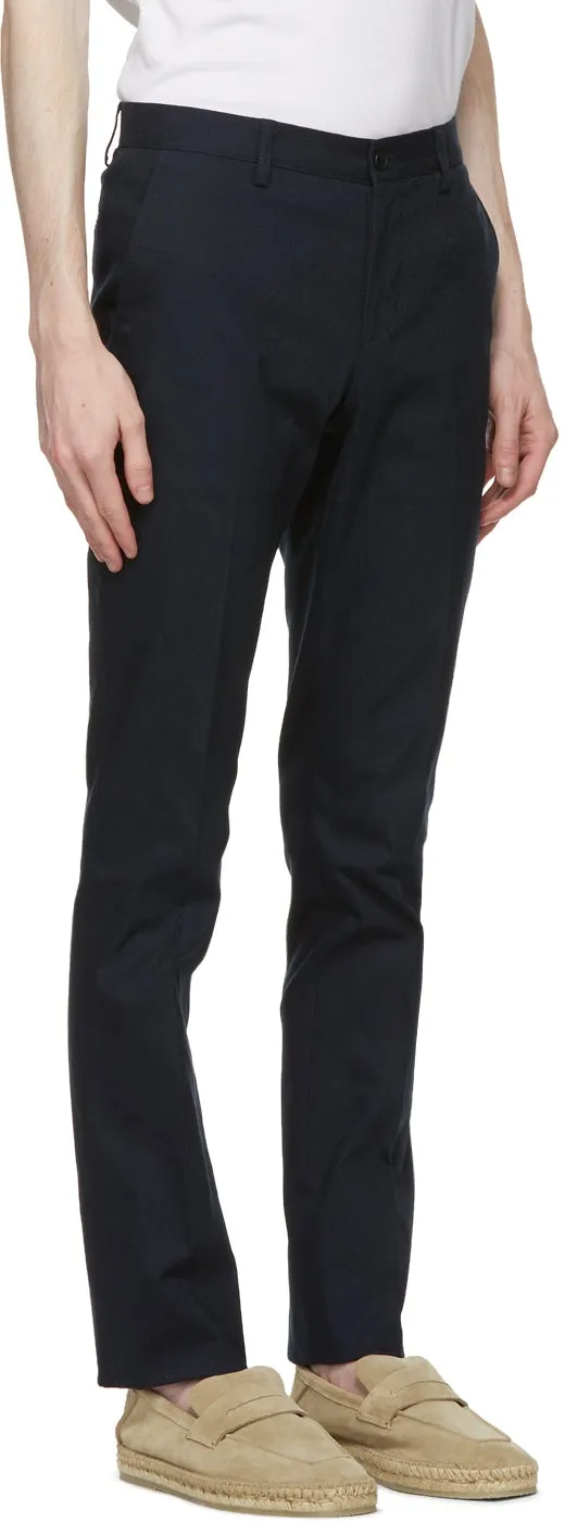 Etro Navy Jacquard Paisley Trousers