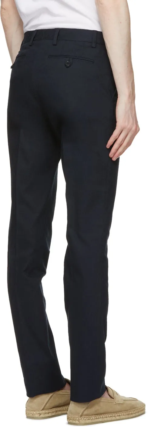 Etro Navy Jacquard Paisley Trousers