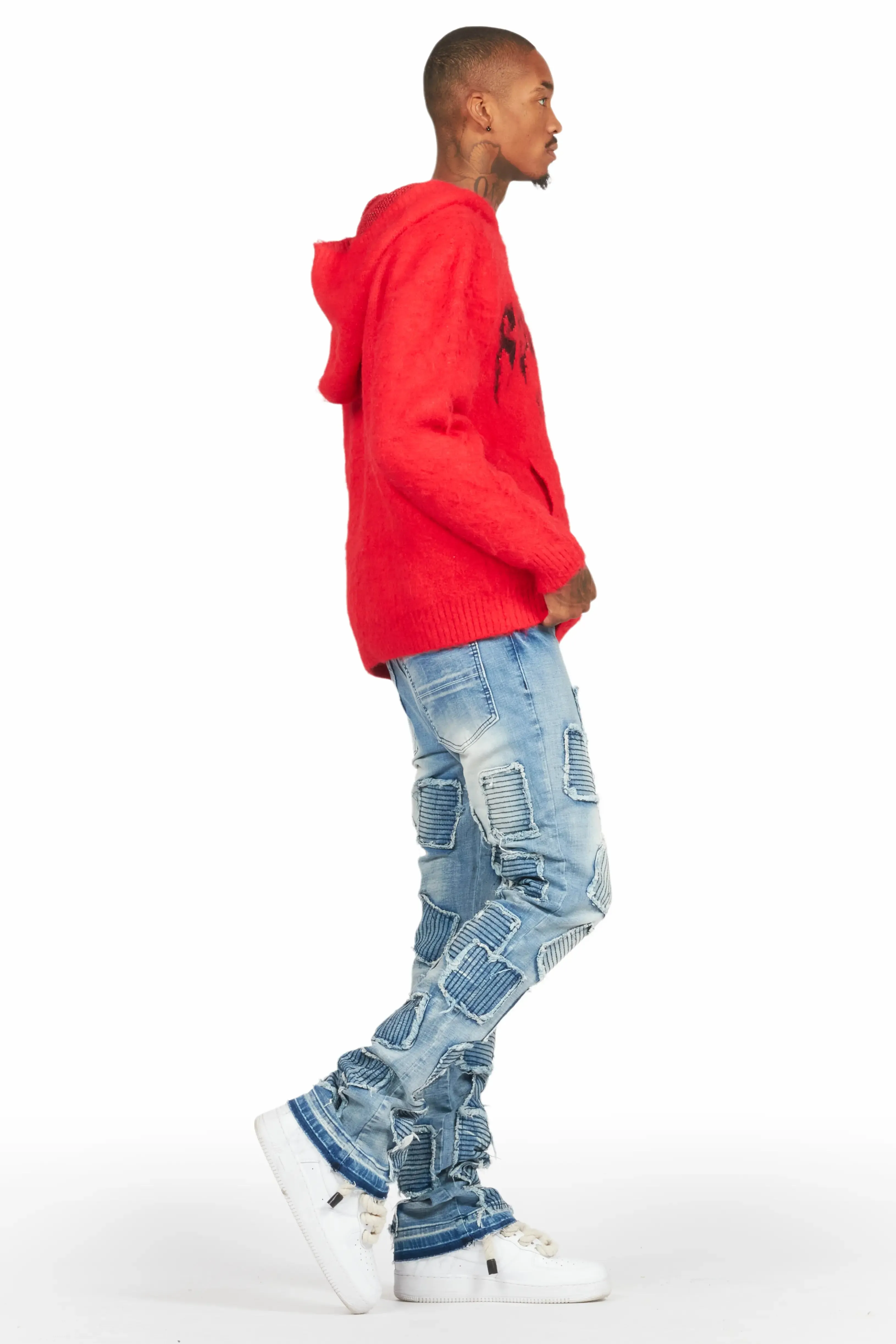 Gawel Blue Stacked Flare Jean