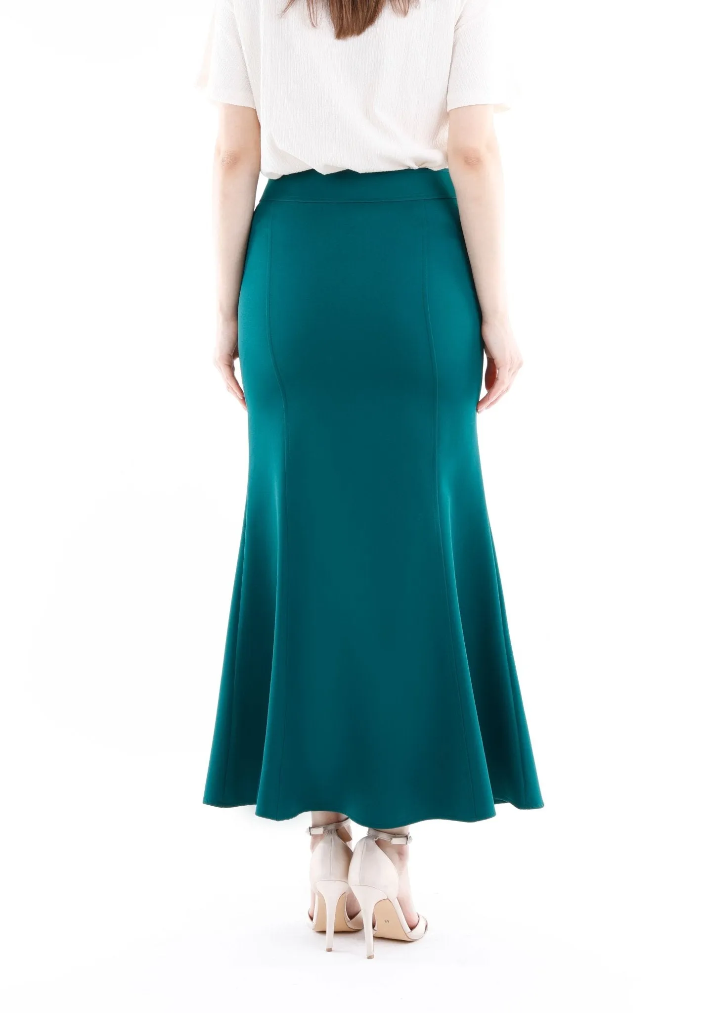 Green Fishtail Maxi Skirt