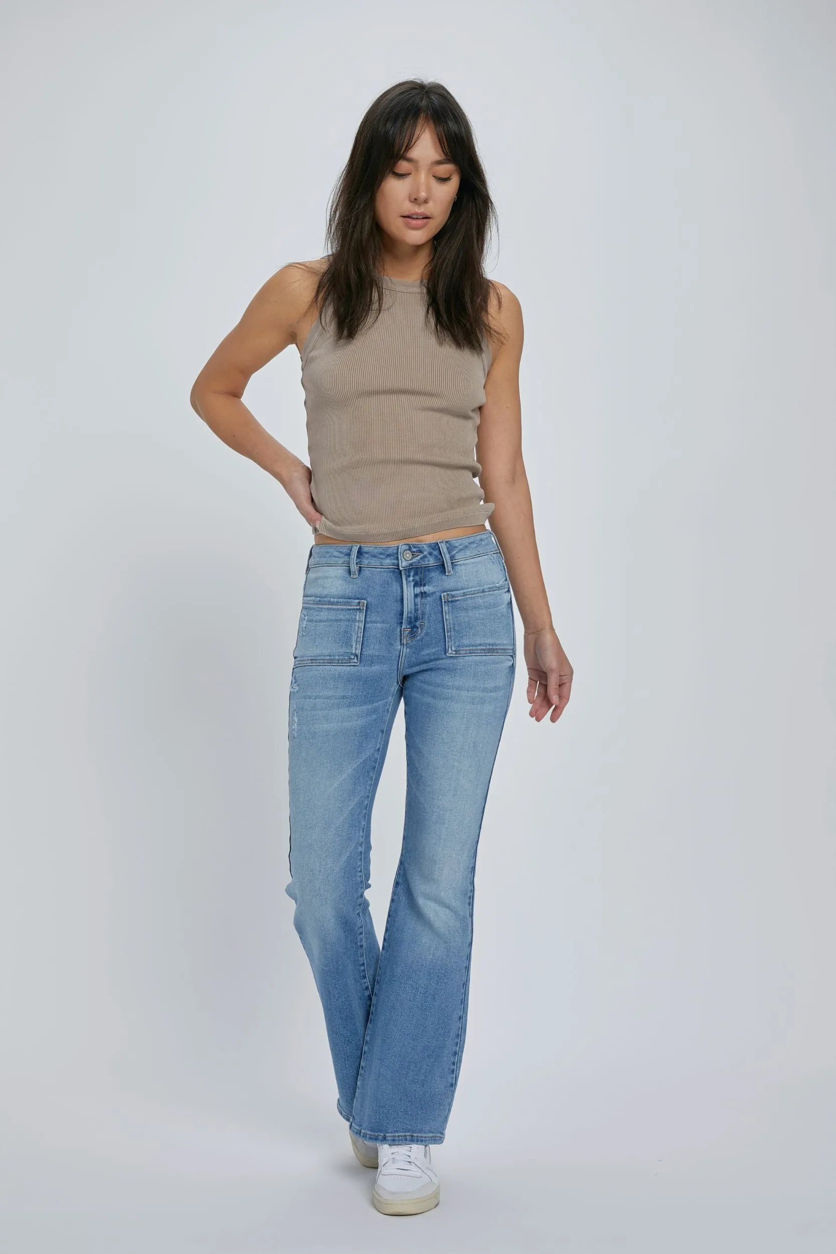 [HAPPI] Medium Low Rise 31" Inseam Front Pocket Flare