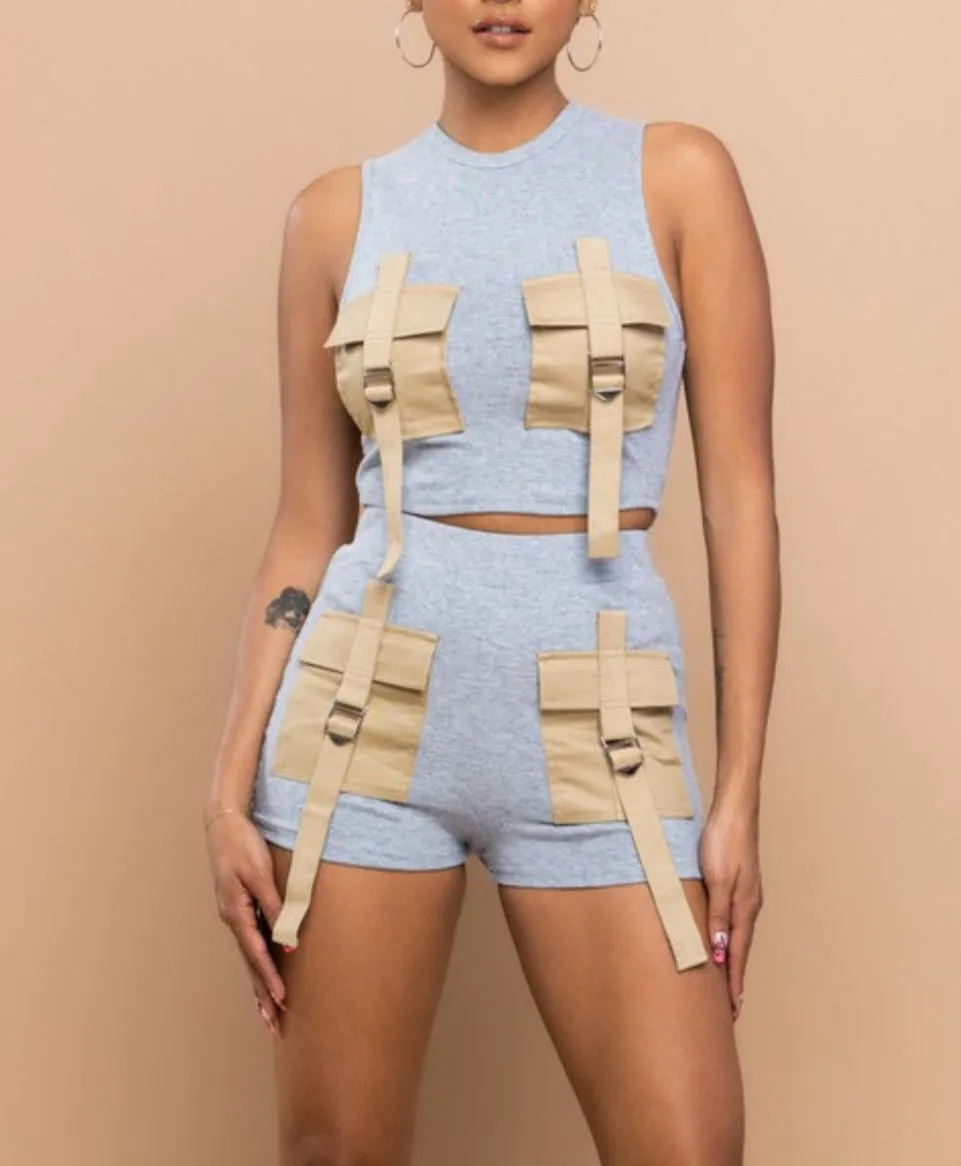 Heather Grey Short Set