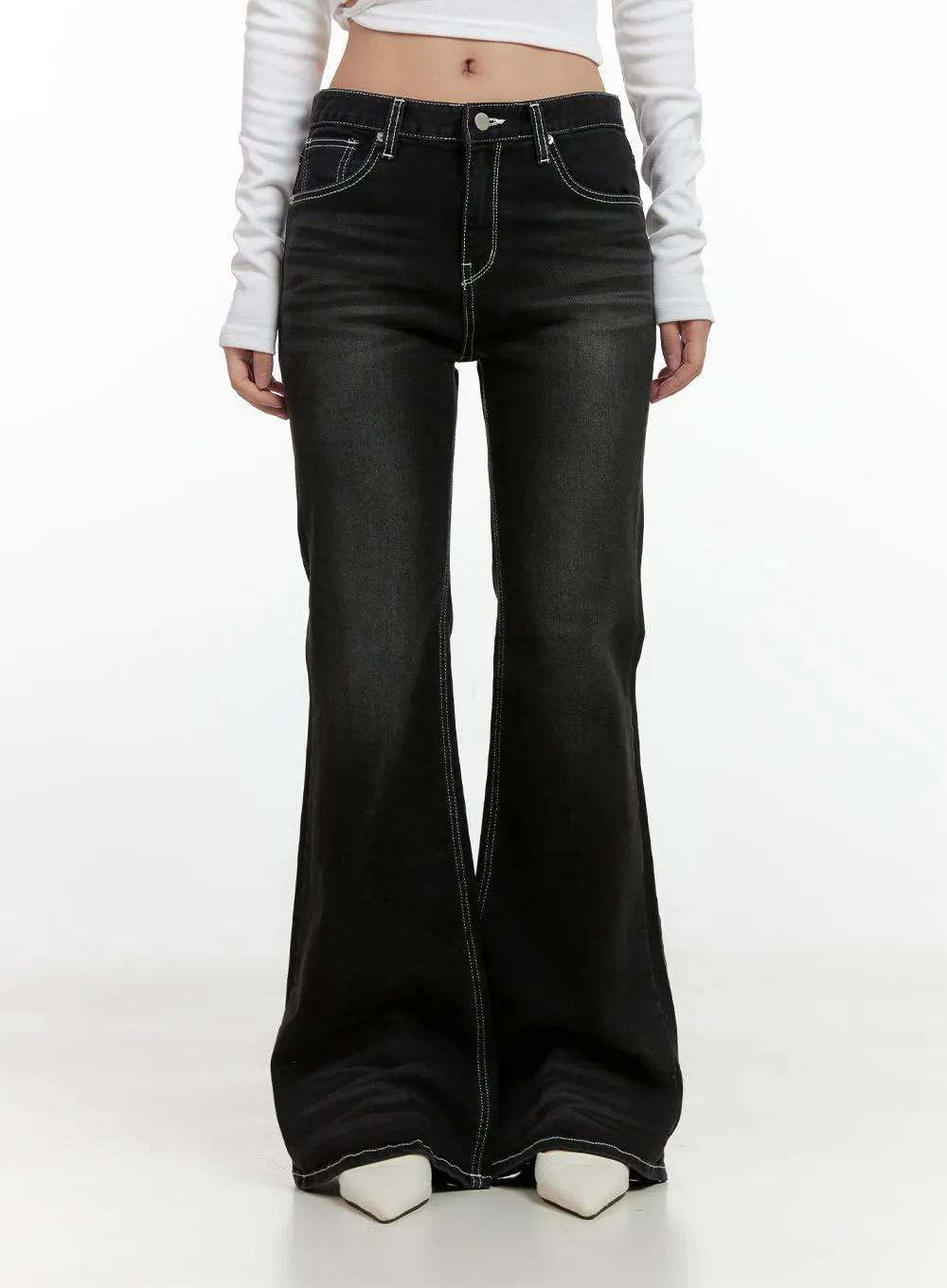 Hera Stitched Flare Jeans CN412
