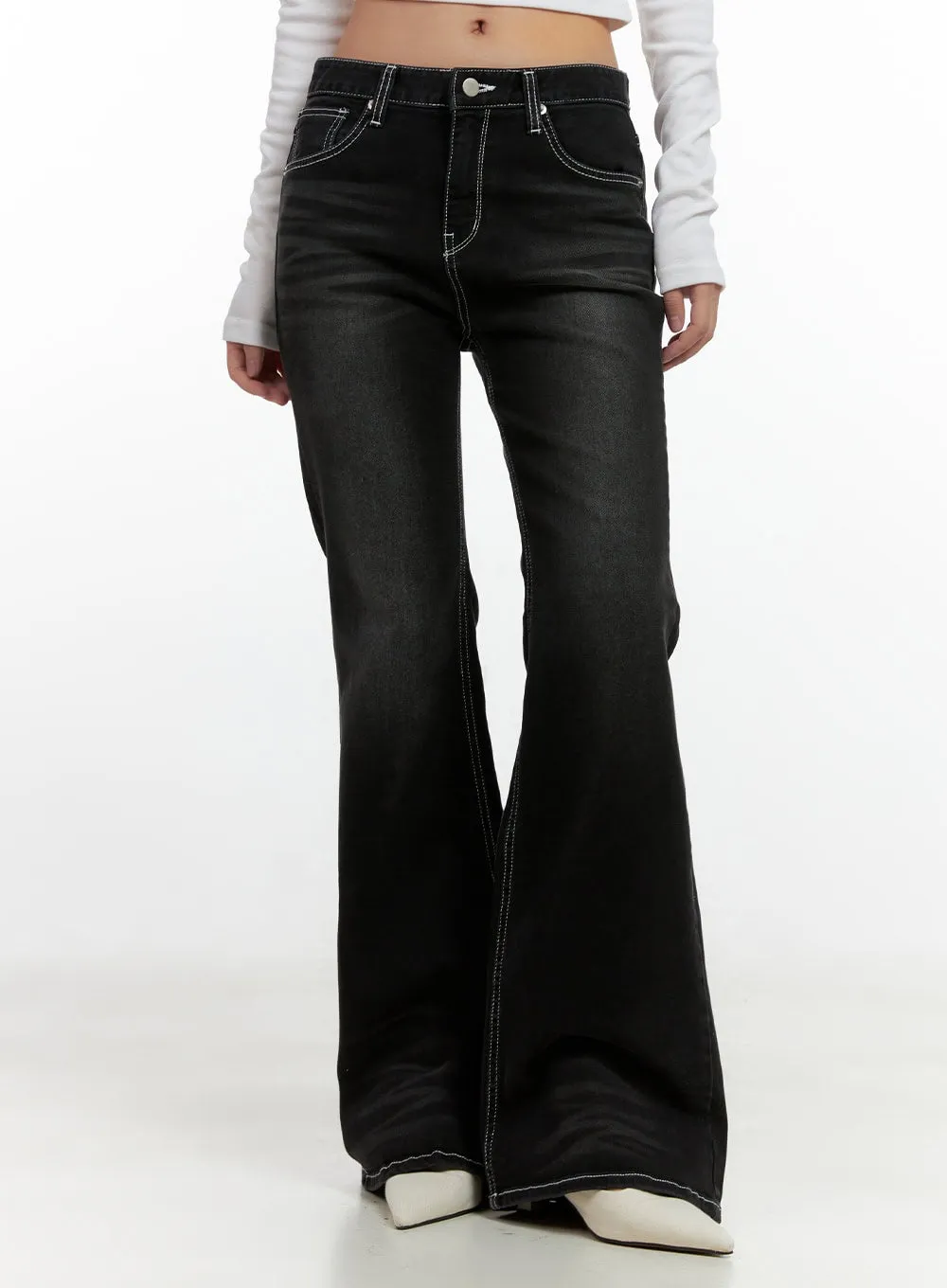 Hera Stitched Flare Jeans CN412