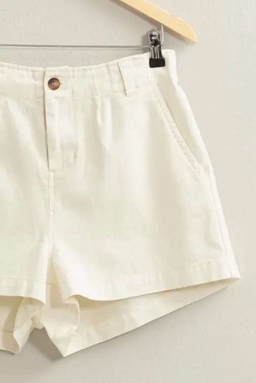 High Waist Pigment Dyed Shorts