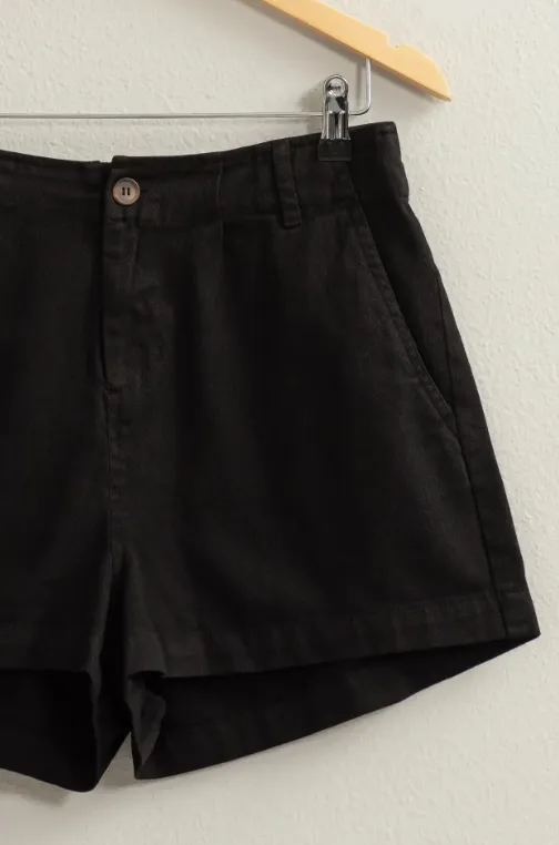 High Waist Pigment Dyed Shorts
