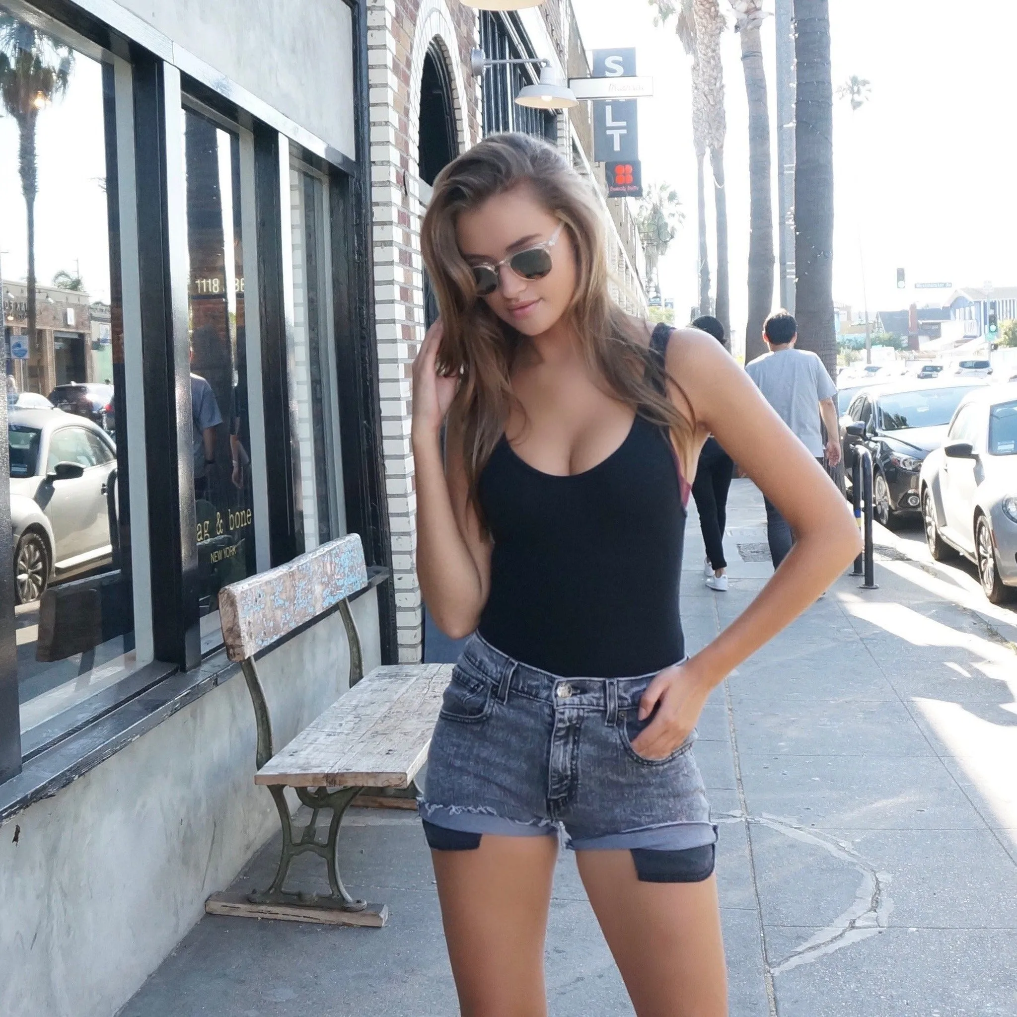 In Bloom Levi's Rose Black Denim Shorts