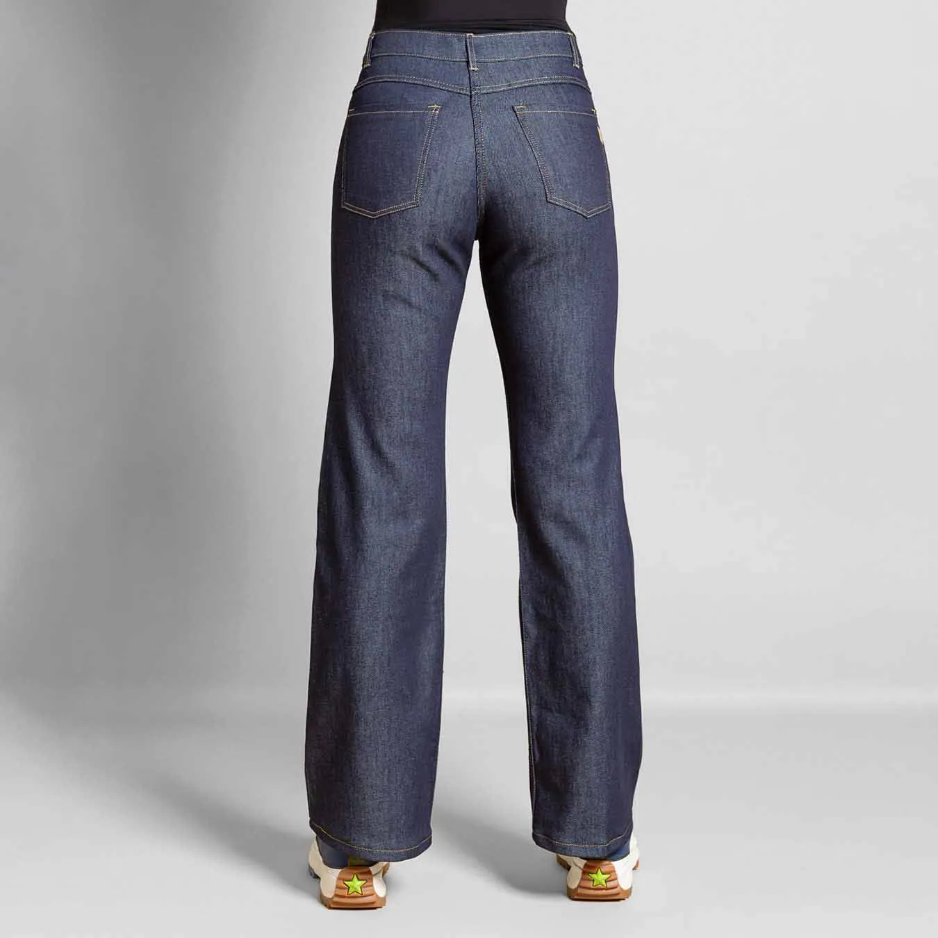 Jeans Oceane bleu confort taille haute coupe flare
