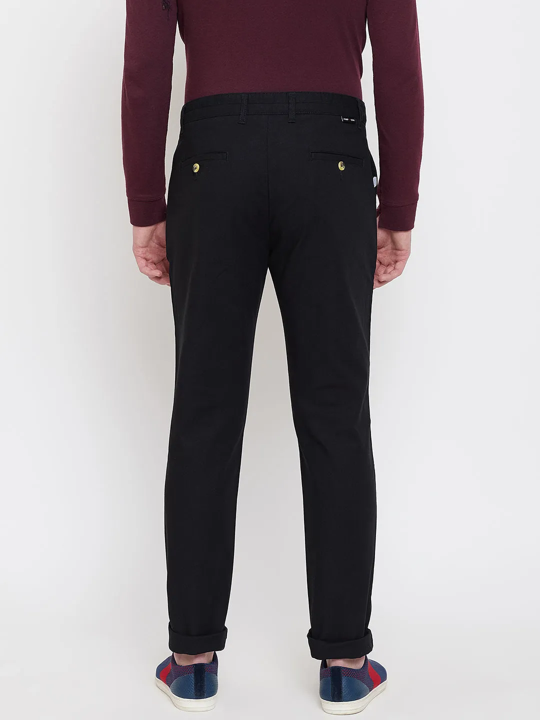 JUMP USA Men Black Casual Slim Fit Trousers