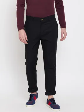JUMP USA Men Black Casual Slim Fit Trousers