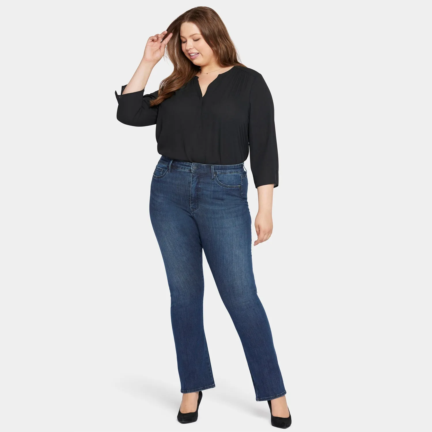 Le Silhouette Slim Bootcut Jeans In Long Inseam Plus Size - Precious