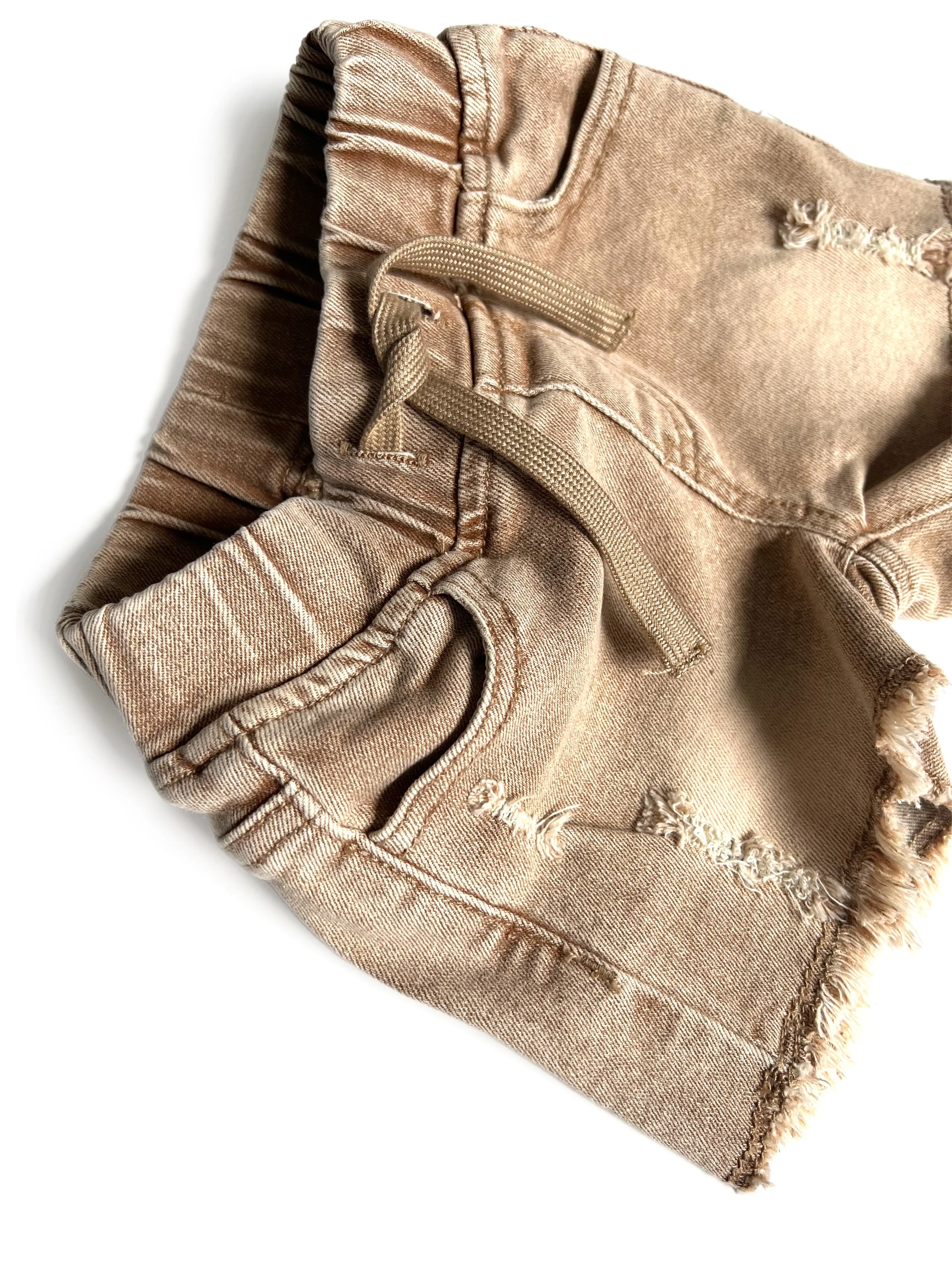 Little Bipsy Cut Off Denim Shorts - Camel Wash