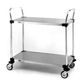 Metro MW108 Utility Cart with 2 Stainless Steel Solid Shelves, 24" x 36"