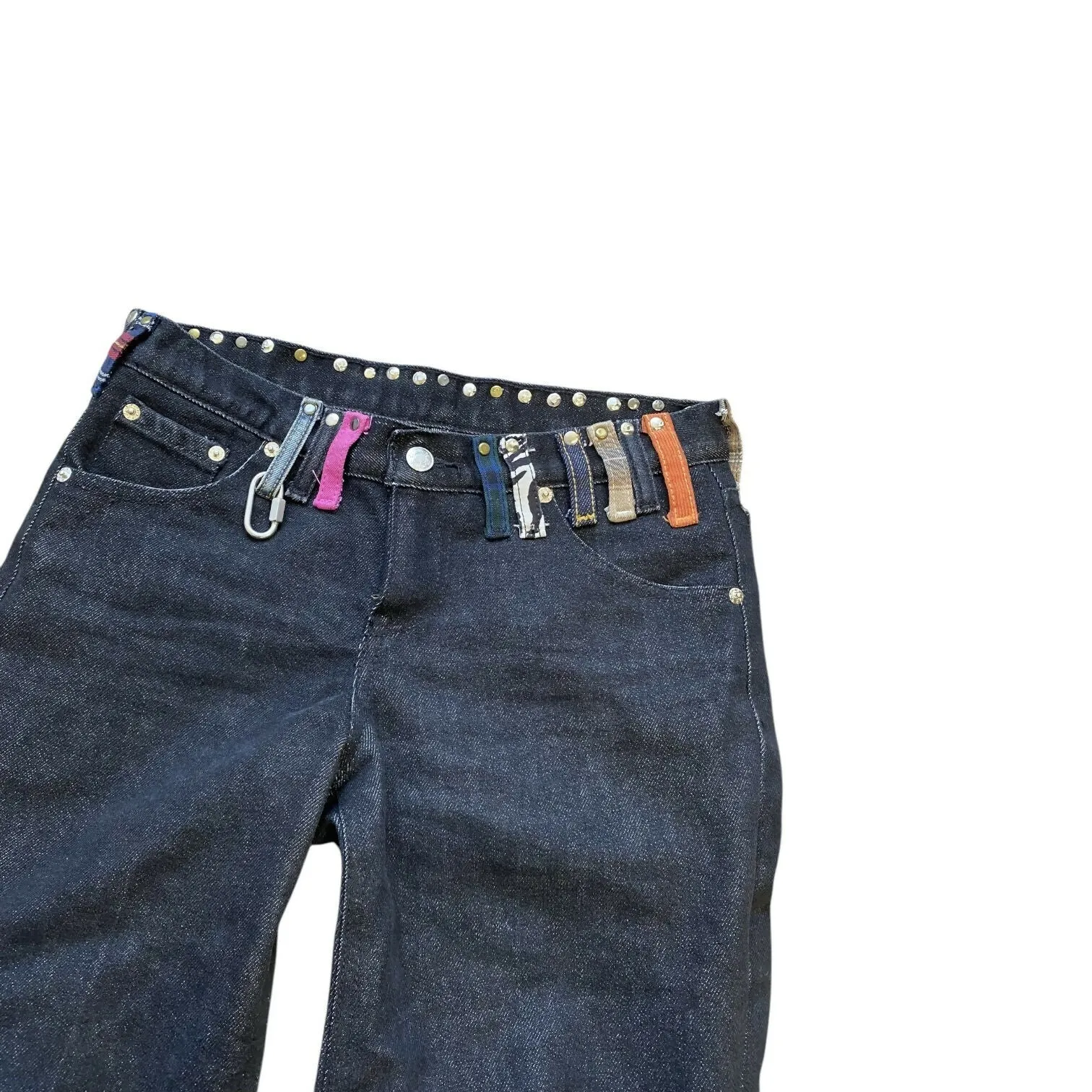 Multi Colored Belt Loop Capri Denim (28 Waist)