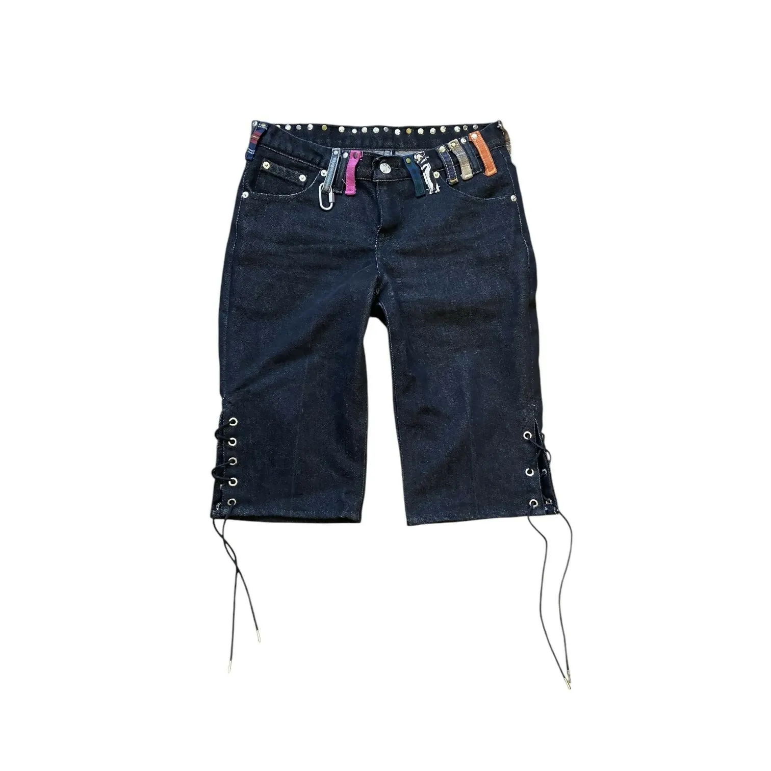 Multi Colored Belt Loop Capri Denim (28 Waist)
