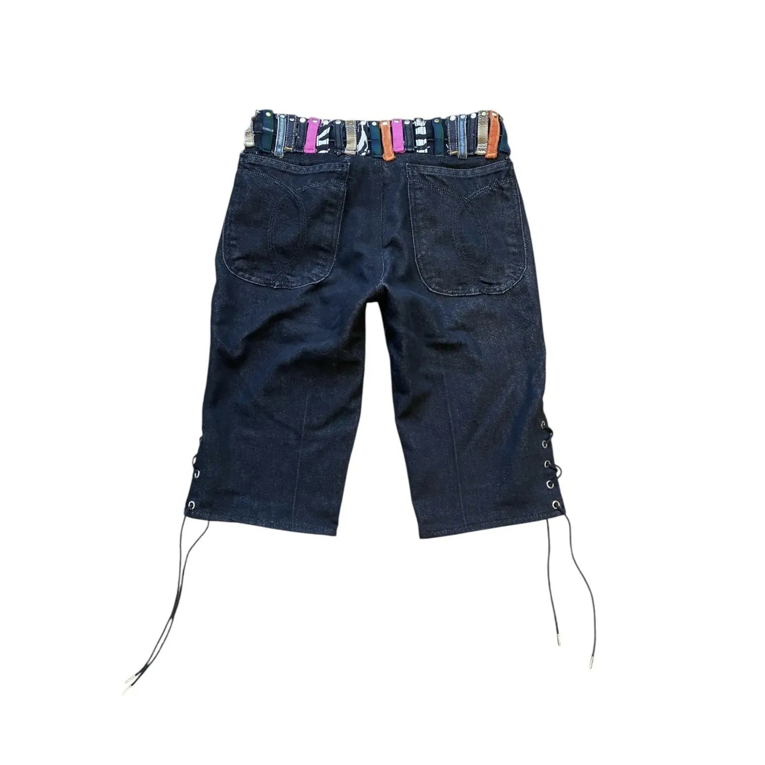 Multi Colored Belt Loop Capri Denim (28 Waist)