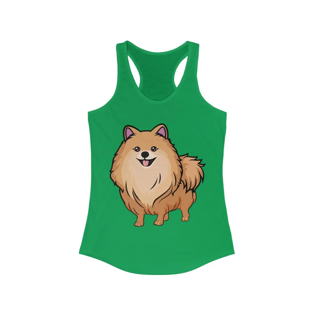 Pomeranian Women's Ideal Racerback Tank, Made in USA