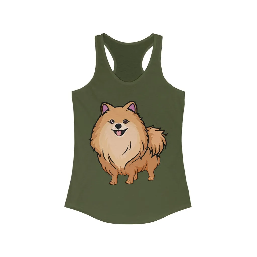 Pomeranian Women's Ideal Racerback Tank, Made in USA
