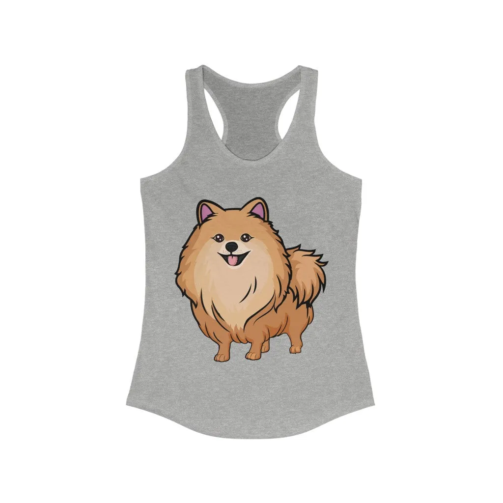 Pomeranian Women's Ideal Racerback Tank, Made in USA