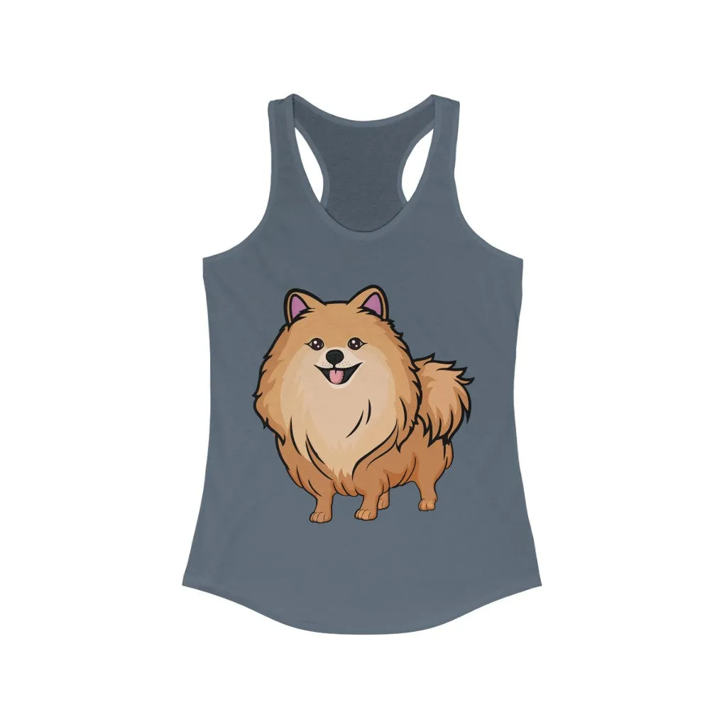 Pomeranian Women's Ideal Racerback Tank, Made in USA