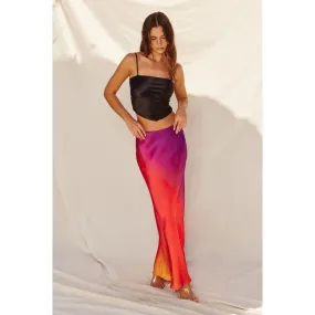 Radiance Ombre Pull On Maxi Skirt SUNSET COSMO