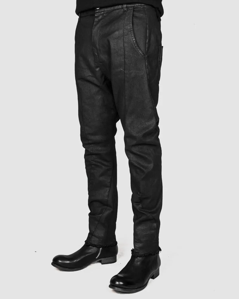 Slim fit cotton trousers black spray