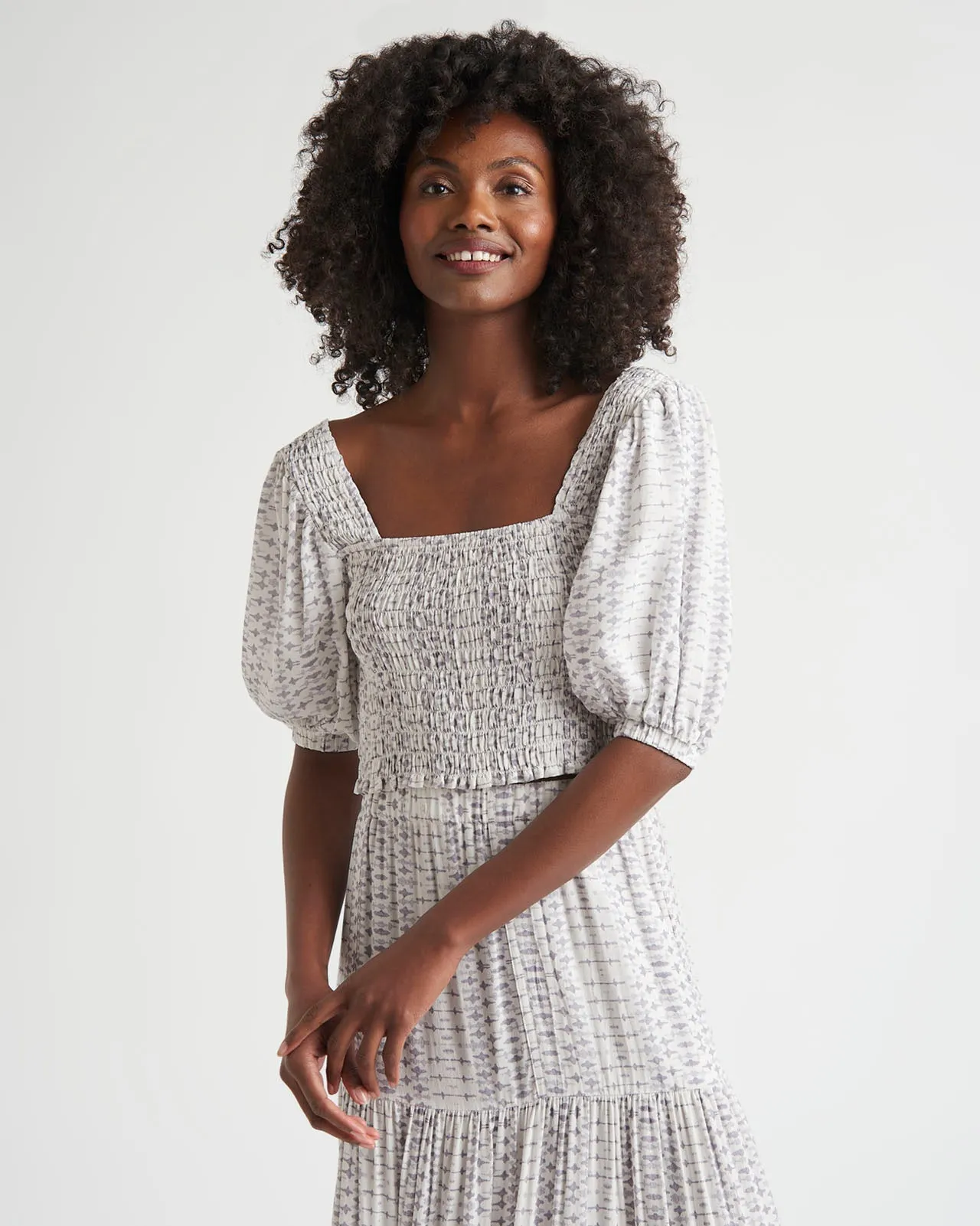 Striped Kira Smocked Crop Top