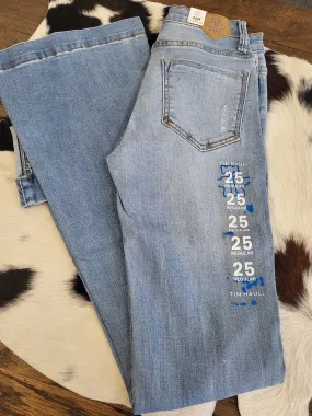 TIN HAUL WOMENS LIBBY HIGH RISE FLARE HEAVY DESTRUCTION JEANS