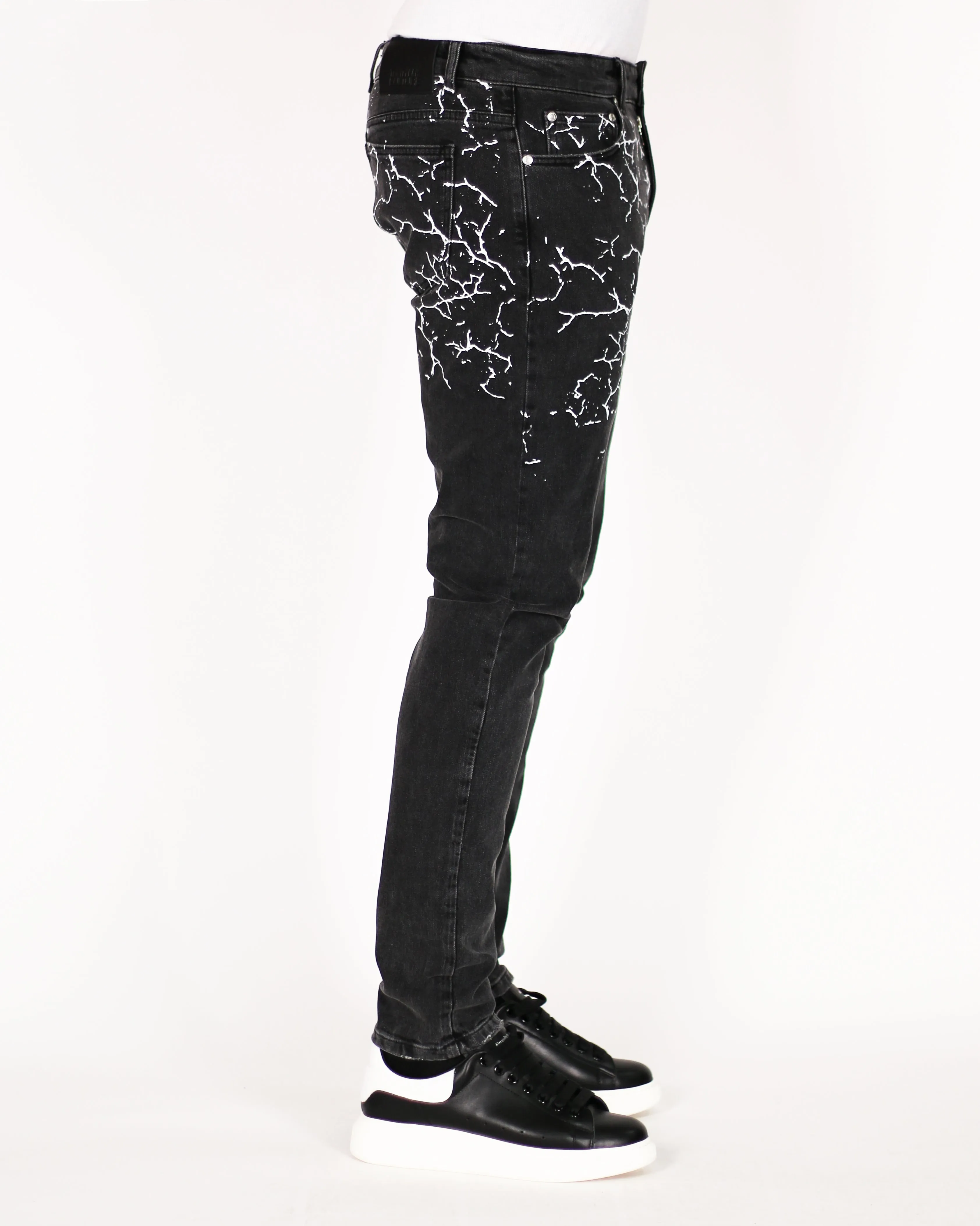 Trinity Kays Kulture Addis Men's Paint Cracks Skinny Jeans