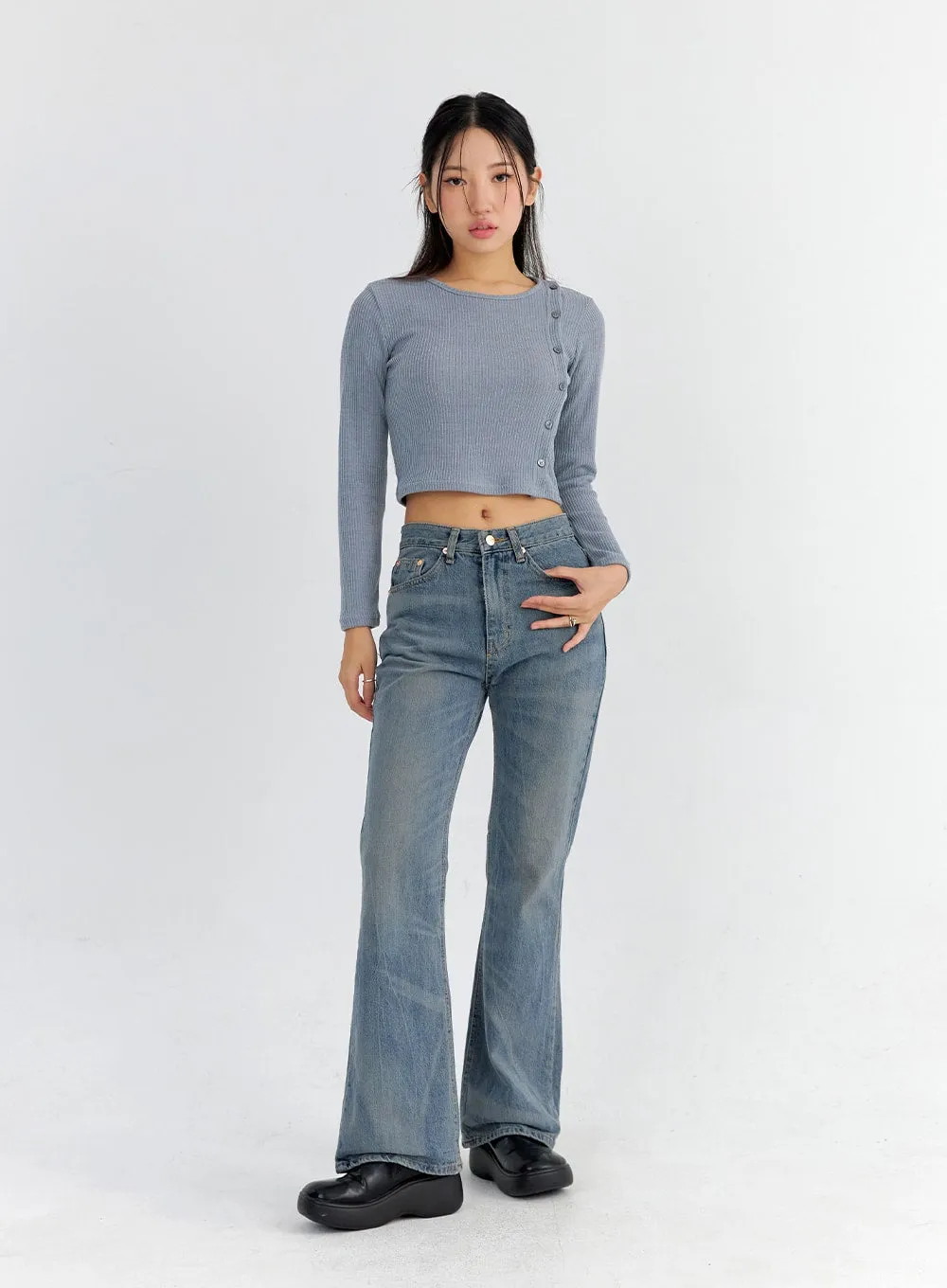Vintage Washed Bootcut Jeans CO325