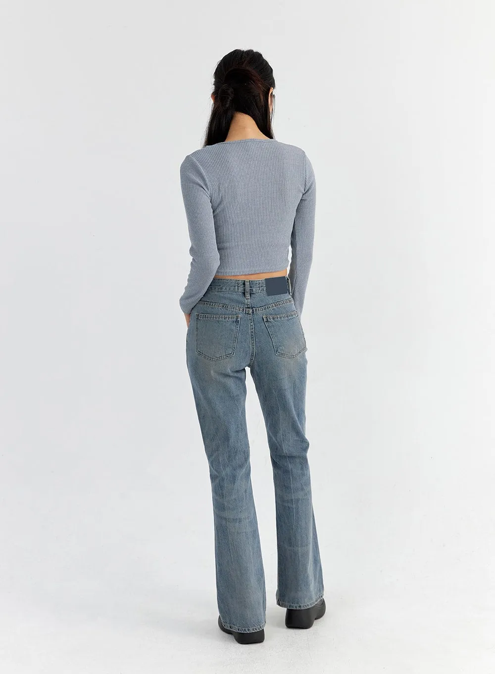 Vintage Washed Bootcut Jeans CO325