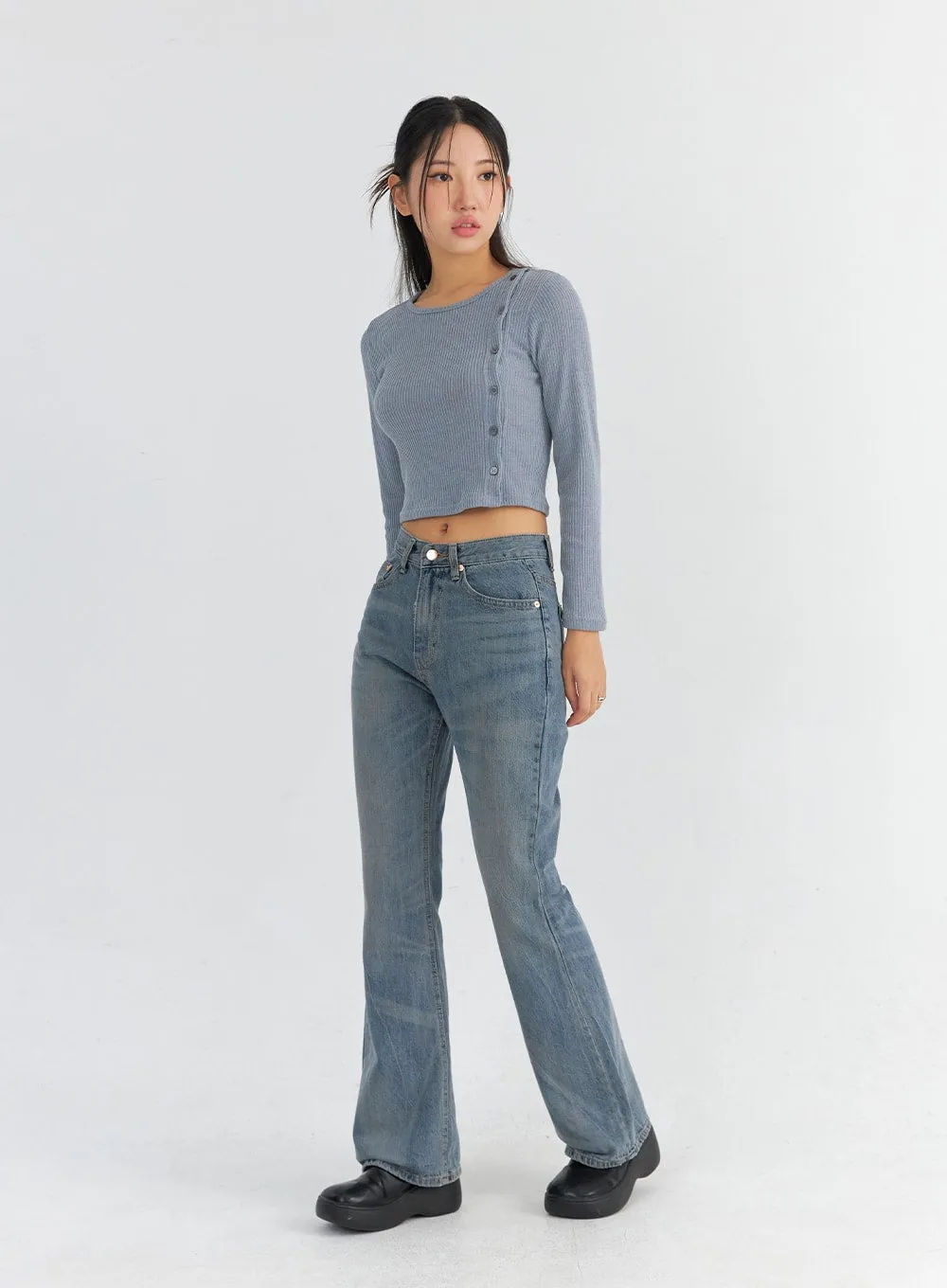 Vintage Washed Bootcut Jeans CO325