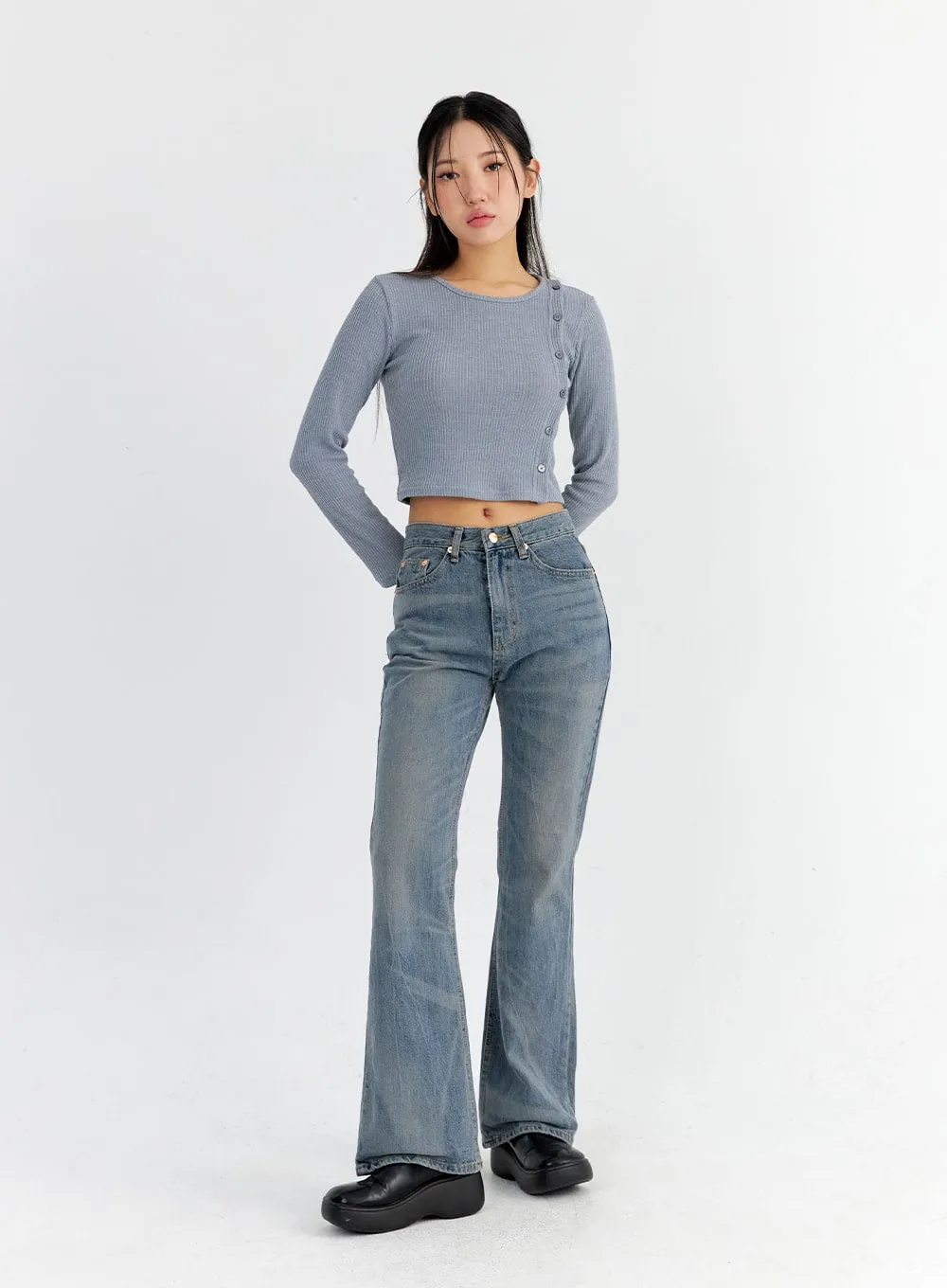 Vintage Washed Bootcut Jeans CO325