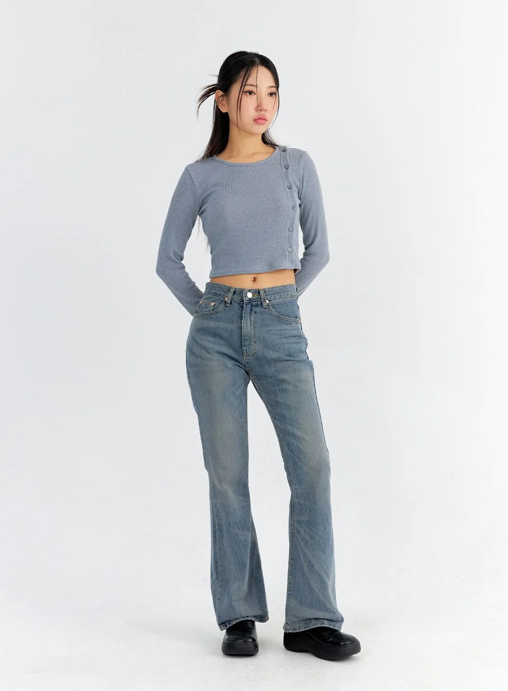 Vintage Washed Bootcut Jeans CO325