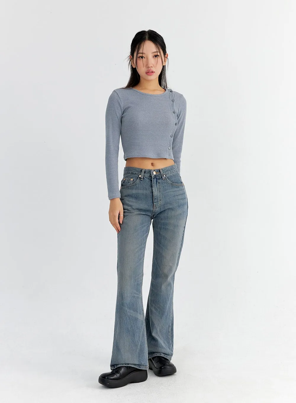 Vintage Washed Bootcut Jeans CO325