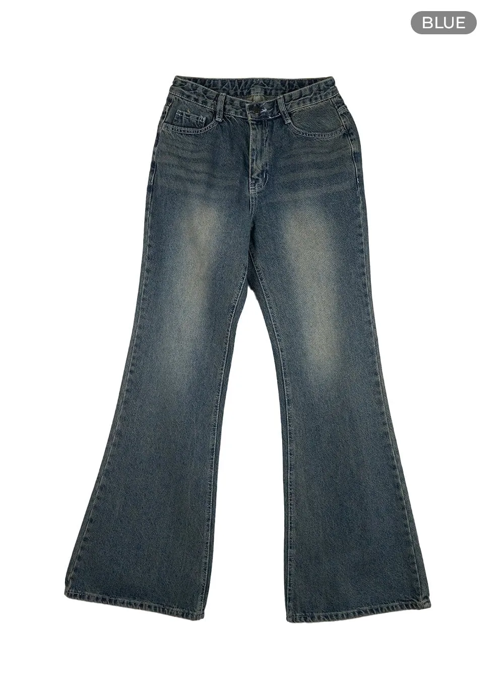Vintage Washed Bootcut Jeans IU412