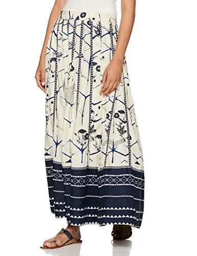 W for Woman Women's Maxi Skirt (17AU55290-50111_White_WS_White_S)