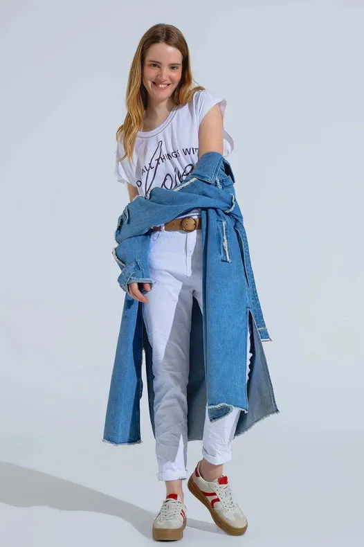 White Wrinkled Skinny Jeans
